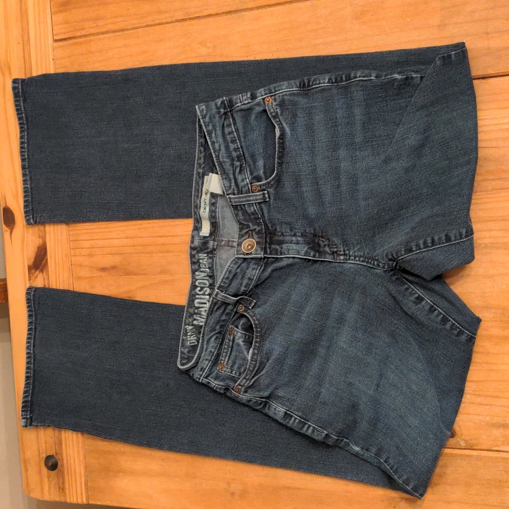 DKNY Madison Straight Leg Stretch Jeans, Med Blue, Size 8R
